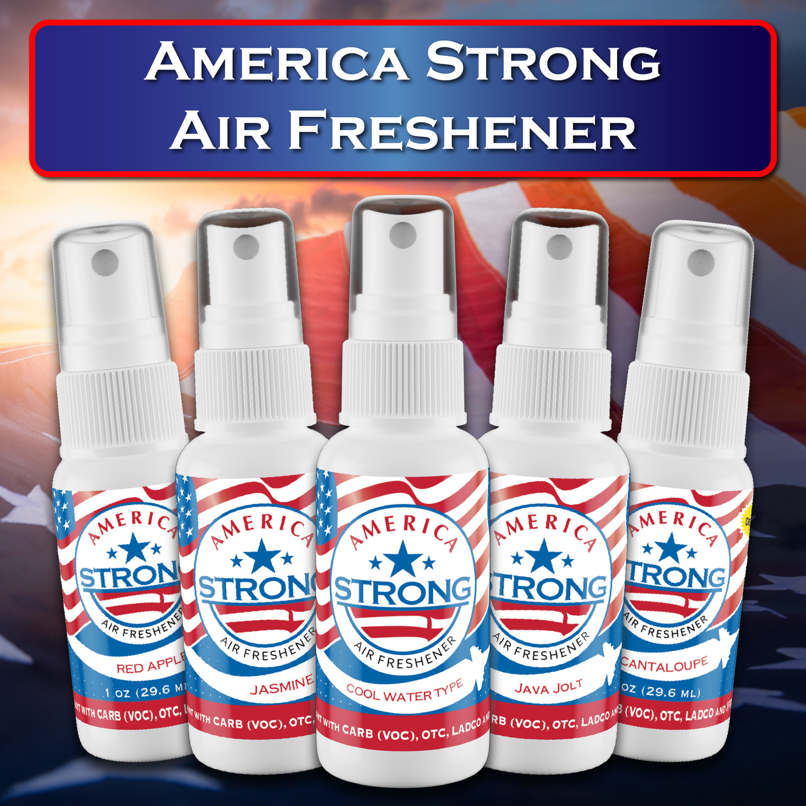 America Strong Air Freshener - Black Rain Scent
