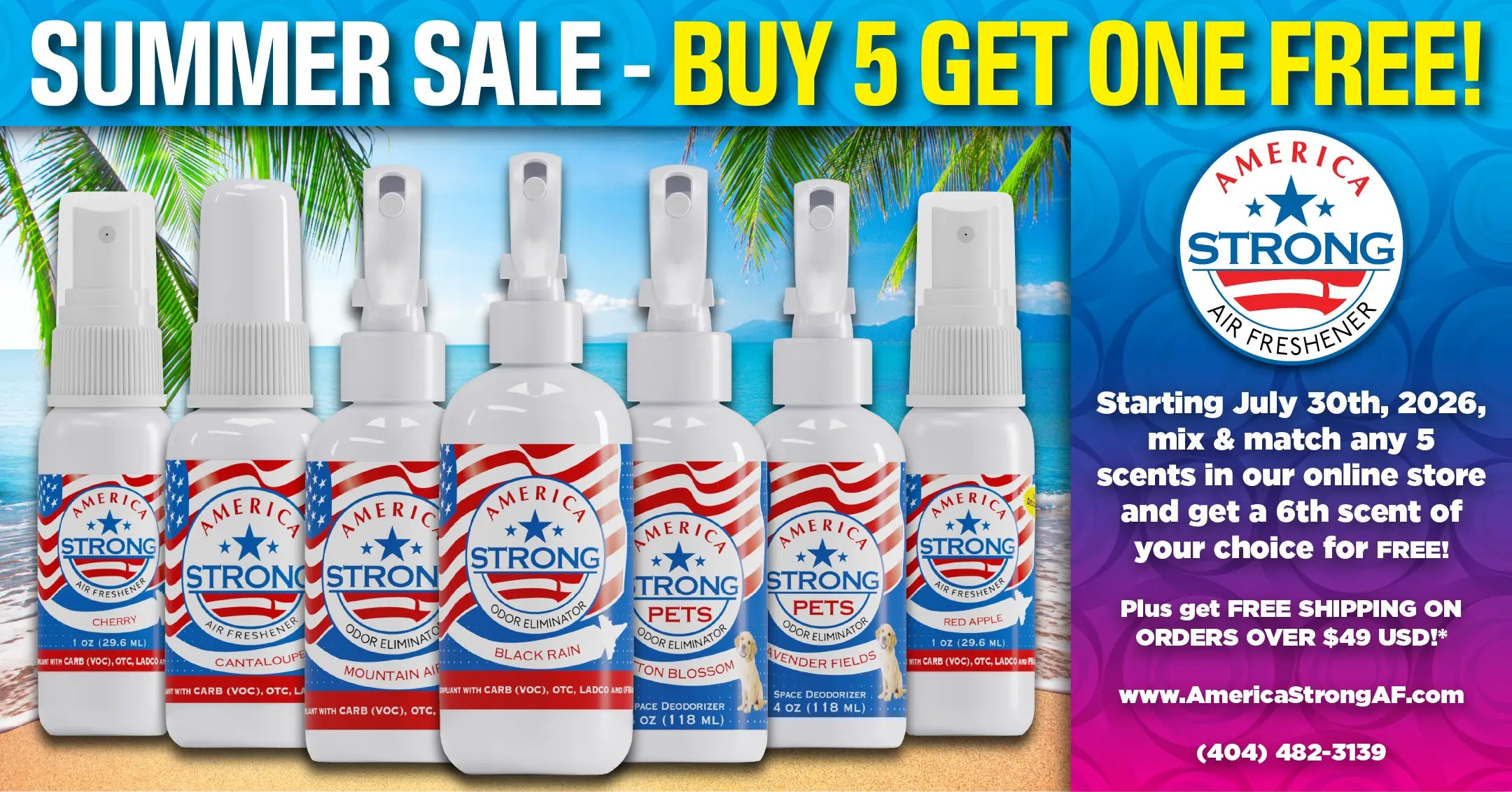 LANDSCAPE BANNER - Summer Sale, Buy 5 Air Freshener Sprays Get One Free